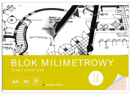 BLOK MILIMETROWY A4 20 KARTEK , INTERDRUK