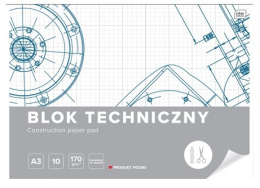 BLOK TECHNICZNY A3 10 KARTEK BIAŁY , INTERDRUK