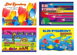 BLOK RYSUNKOWY A-4 / A4 KOLOROWY 80 g. 16 KARTEK , PROTOS