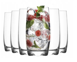 KOMPLET 6 SZKLANEK SZKLANKI LONG DRINK DO NAPOI 390 ml ADORA ADR25F , LAV